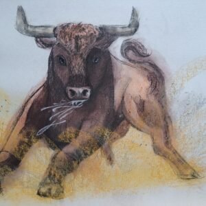 Illustration of a raging bull, drawn by ArtYvesFact.