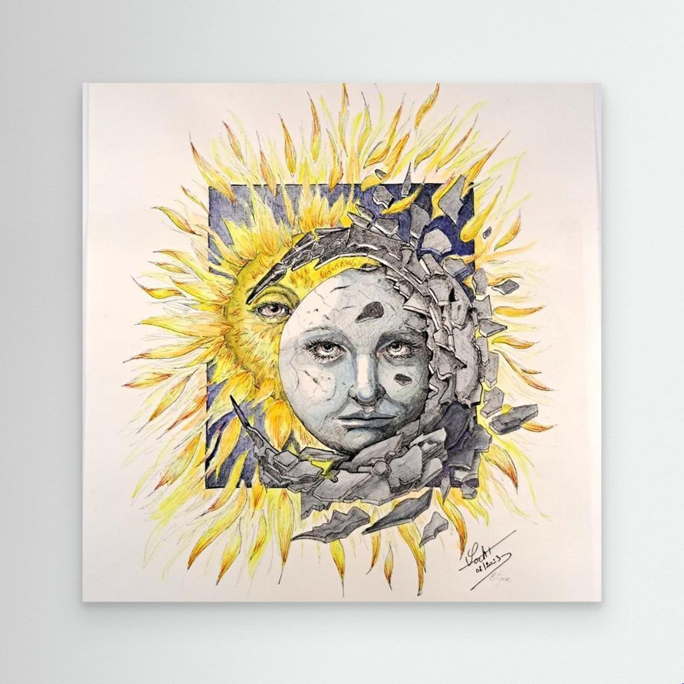 Eclipse, zon en maan kunstwerk van ArtYvesFact
